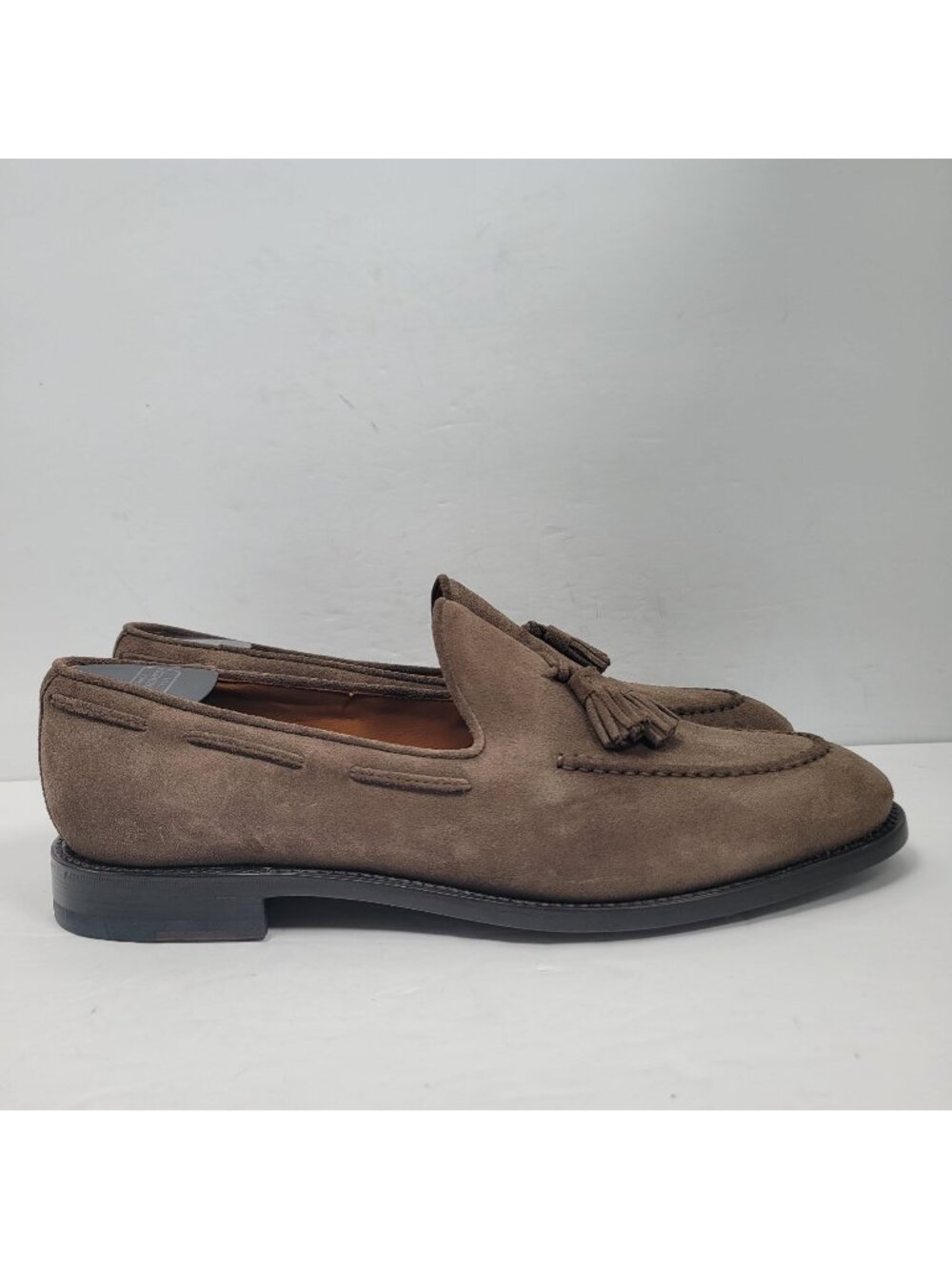 Hall Madden Men's Brown Suede Tassel Loafers Dress Shoes US Size 11 EU 44